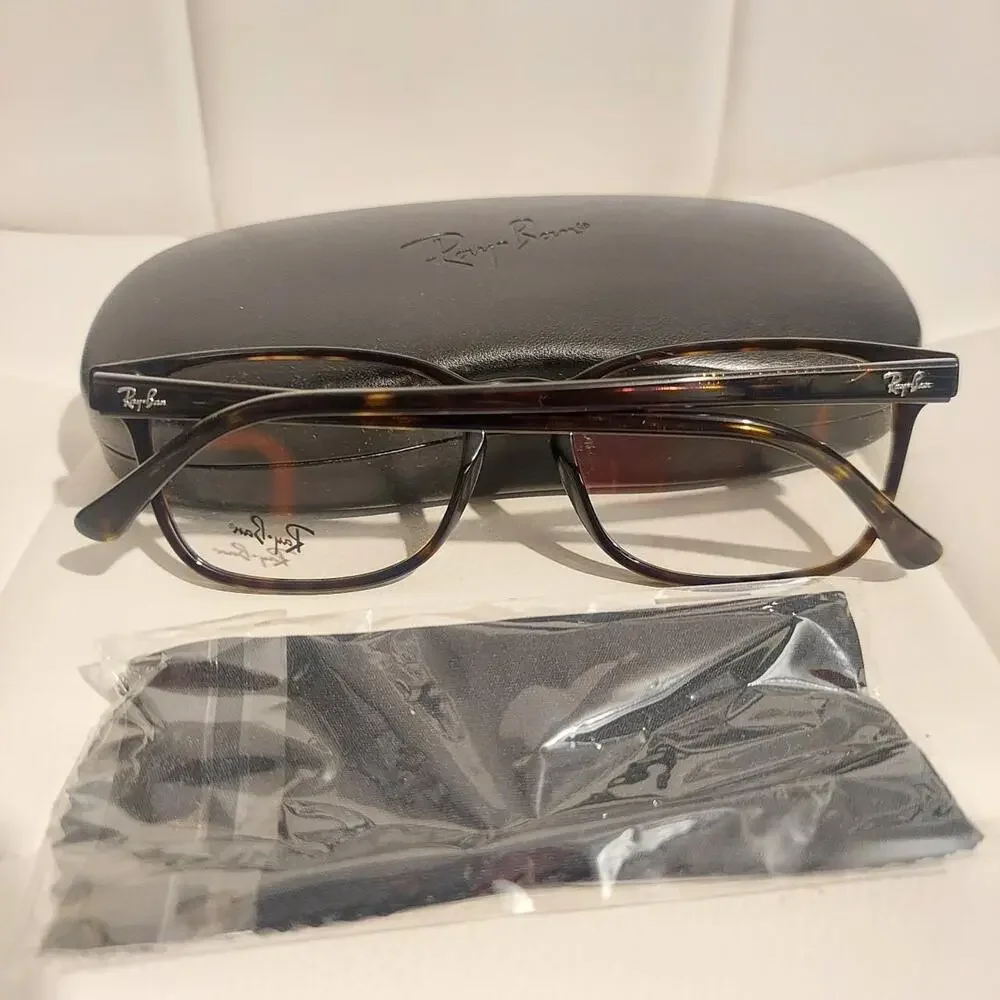 Ray-Ban RX5418 56-19-150 Women's Black Havana Full Square 56mm Eyeglasses NWOT